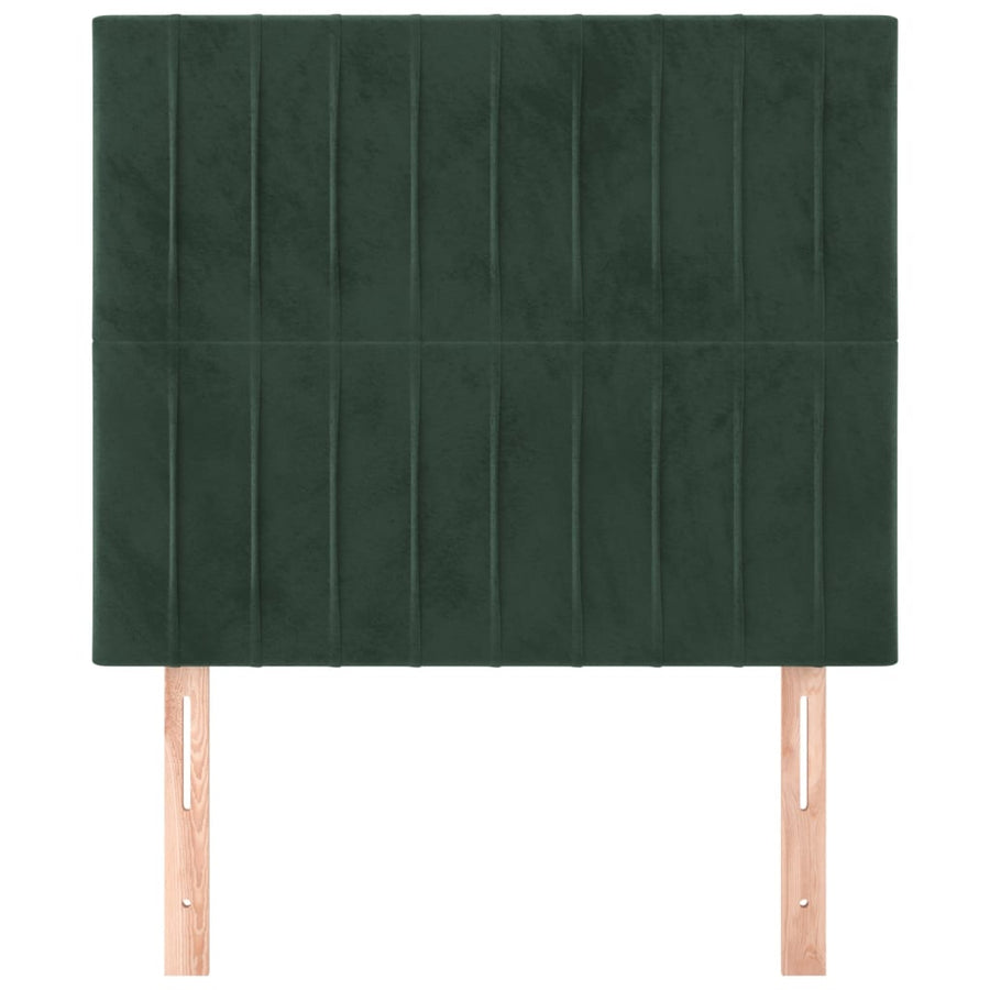 Hoofdborden 2 St 80X5X78/88 Cm Fluweel Donkergroen 80 cm Hoog