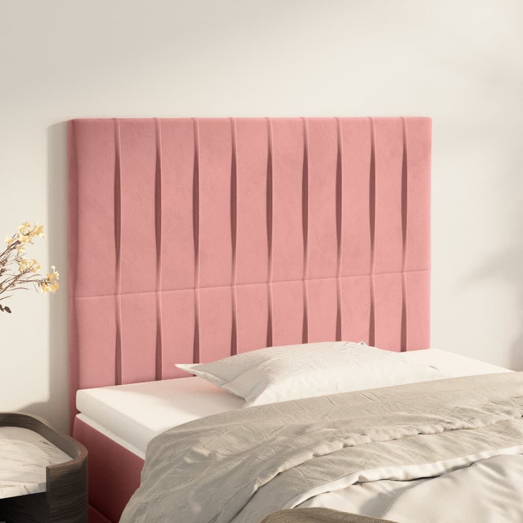 Hoofdborden 2 St 80X5X78/88 Cm Fluweel Roze