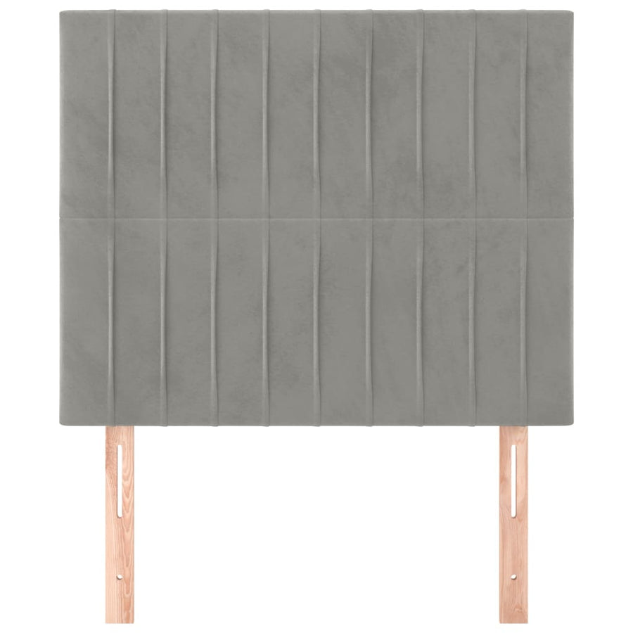 Hoofdborden 2 St 90X5X78/88 Cm Fluweel Lichtgrijs
