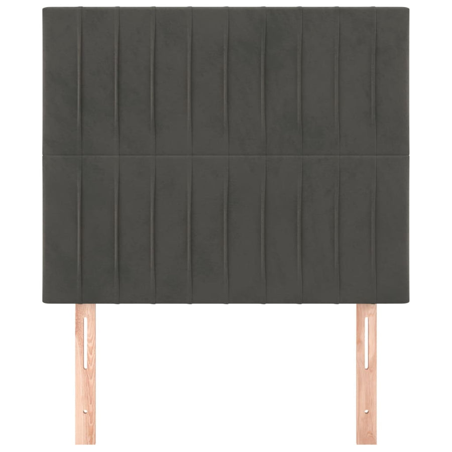 Hoofdborden 2 St 90X5X78/88 Cm Fluweel Donkergrijs