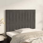 Headboard dark grey 90x5x118/128 cm velvet