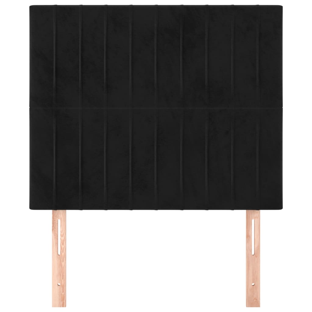 Hoofdborden 2 St 90X5X78/88 Cm Fluweel Zwart