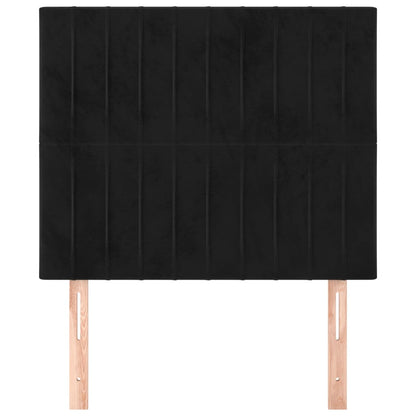 Hoofdborden 2 St 90X5X78/88 Cm Fluweel Zwart