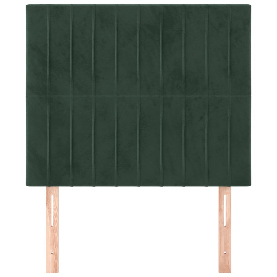 Hoofdborden 2 St 90X5X78/88 Cm Fluweel Donkergroen 90 cm Hoog