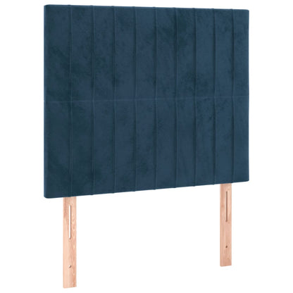Hoofdborden 2 St 90X5X78/88 Cm Fluweel Donkerblauw 90 cm Hoog