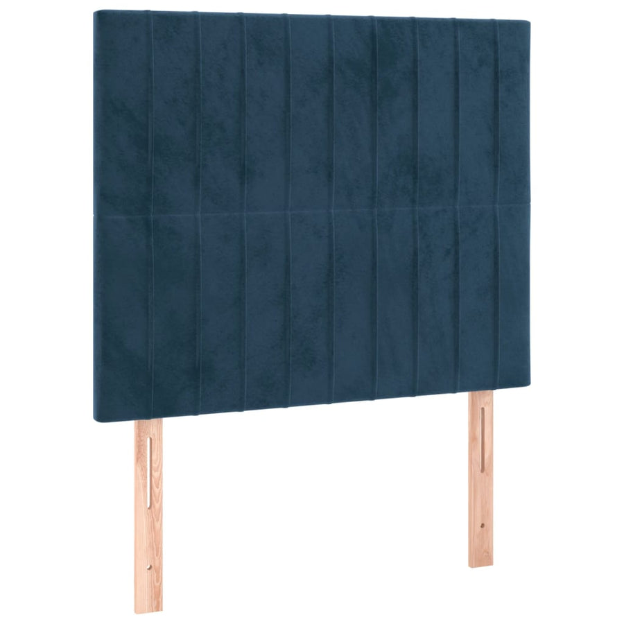 Hoofdborden 2 St 90X5X78/88 Cm Fluweel Donkerblauw 90 cm Hoog