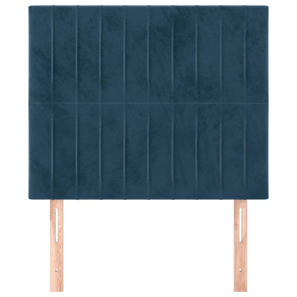 Hoofdborden 2 St 90X5X78/88 Cm Fluweel Donkerblauw 90 cm Hoog