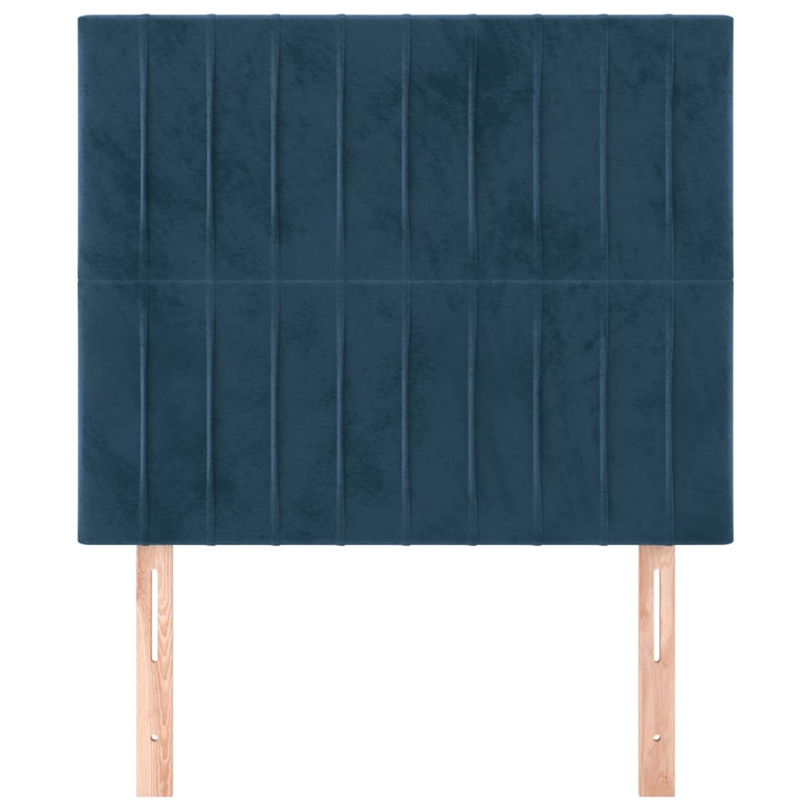 Hoofdborden 2 St 90X5X78/88 Cm Fluweel Donkerblauw 90 cm Hoog