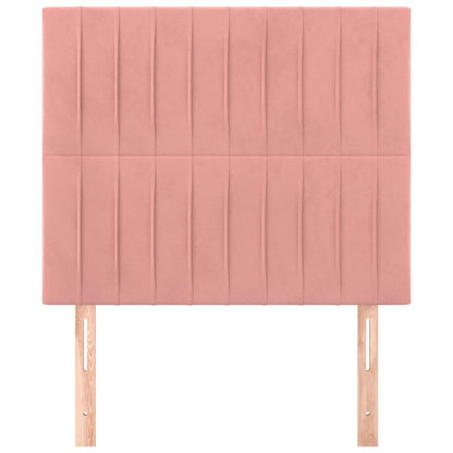 Hoofdborden 2 St 90X5X78/88 Cm Fluweel Roze