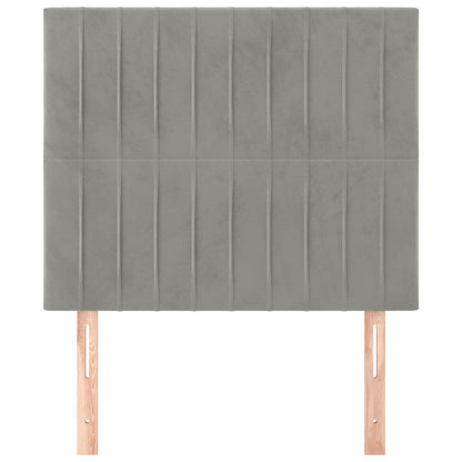 Hoofdborden 2 St 100 X 5 X 78/88 Cm Fluweel Lichtgrijs