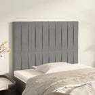 Headboard light gray 100x5x118/128 cm velvet