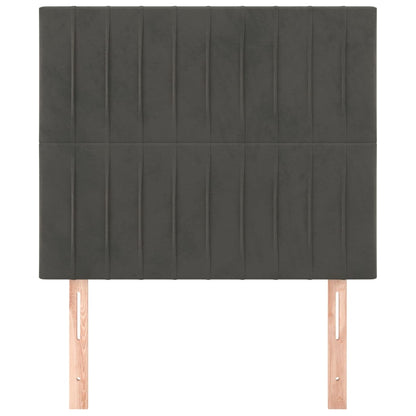 Hoofdborden 2 St 100X5X78/88 Cm Fluweel Donkergrijs