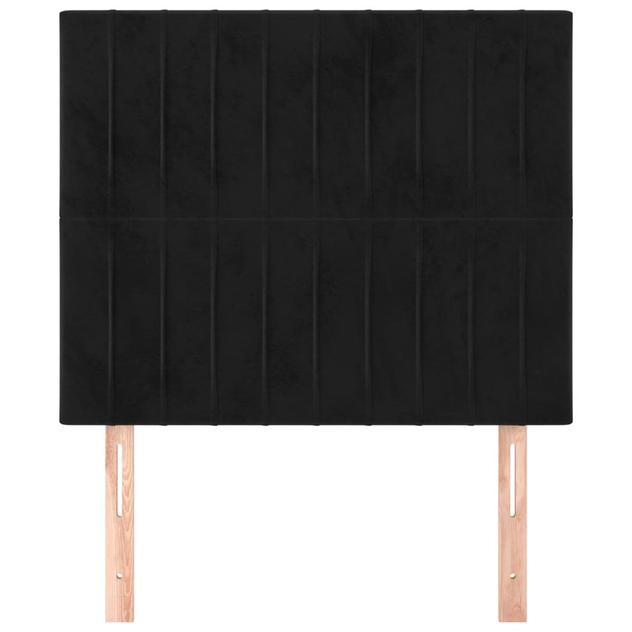 Hoofdborden 2 St 100X5X78/88 Cm Fluweel Zwart