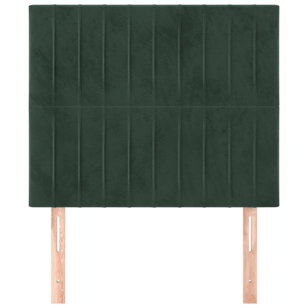 Hoofdborden 2 St 00X5X78/88 Cm Fluweel Donkergroen 100 cm Hoog