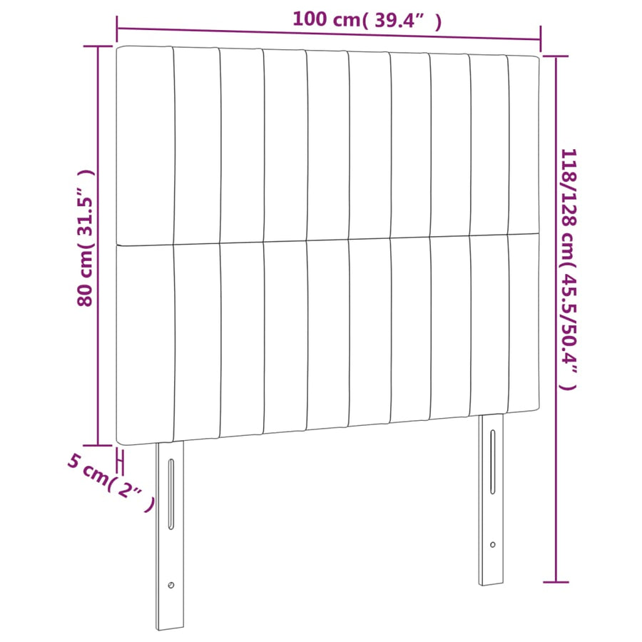 Hoofdborden 2 St 00X5X78/88 Cm Fluweel Donkergroen 100 cm Hoog