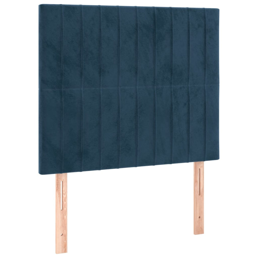 Hoofdborden 2 St 00X5X78/88 Cm Fluweel Donkerblauw 100 cm Hoog