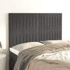 Headboard dark grey 144x5x118/128 cm Velvet