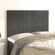 Hoofdbord 144x5x118/128 cm fluweel donkergrijs