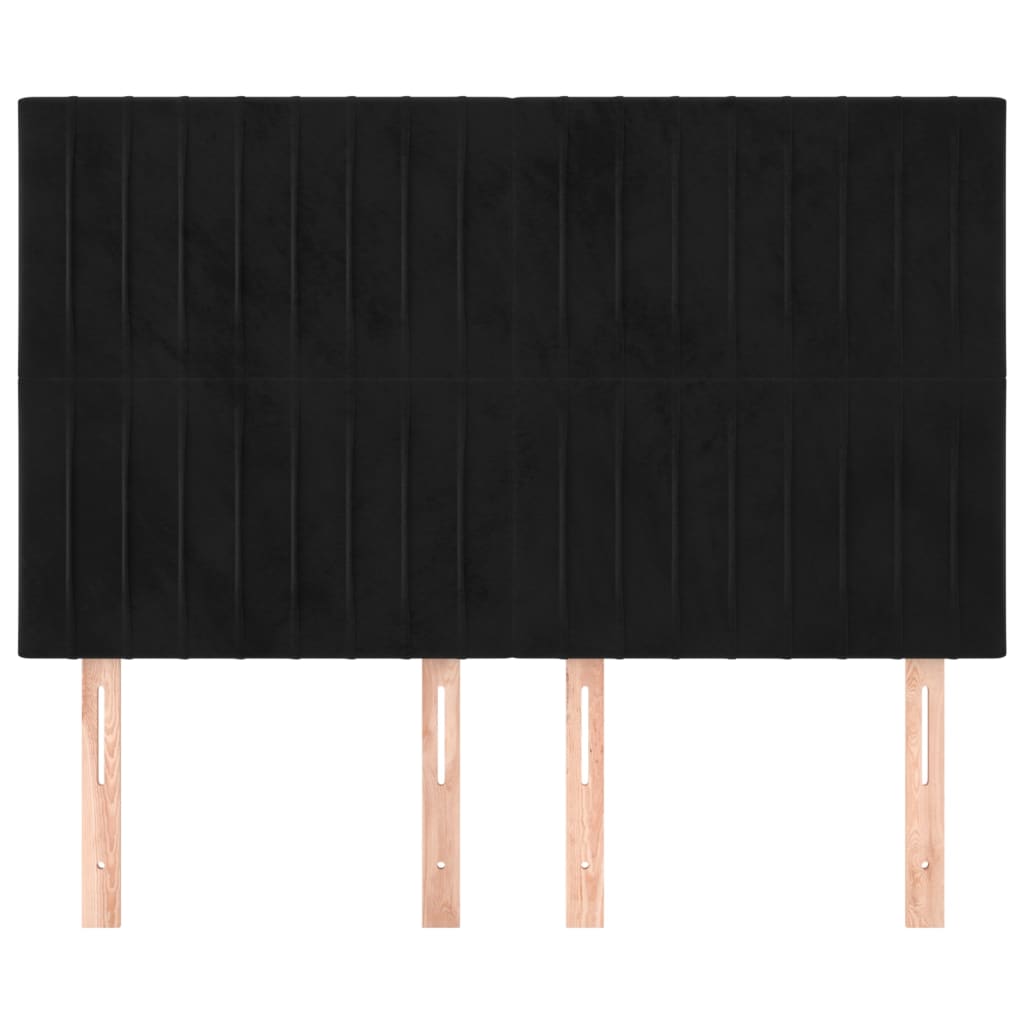 Hoofdborden 4 St 72X5X78/88 Cm Fluweel Zwart