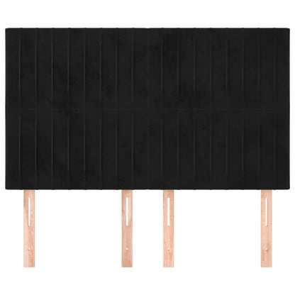 Hoofdborden 4 St 72X5X78/88 Cm Fluweel Zwart