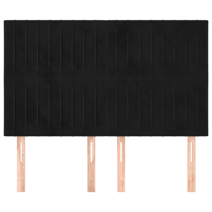 Hoofdborden 4 St 72X5X78/88 Cm Fluweel Zwart