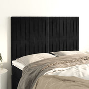Hoofdbord 144x5x118/128 cm fluweel zwart