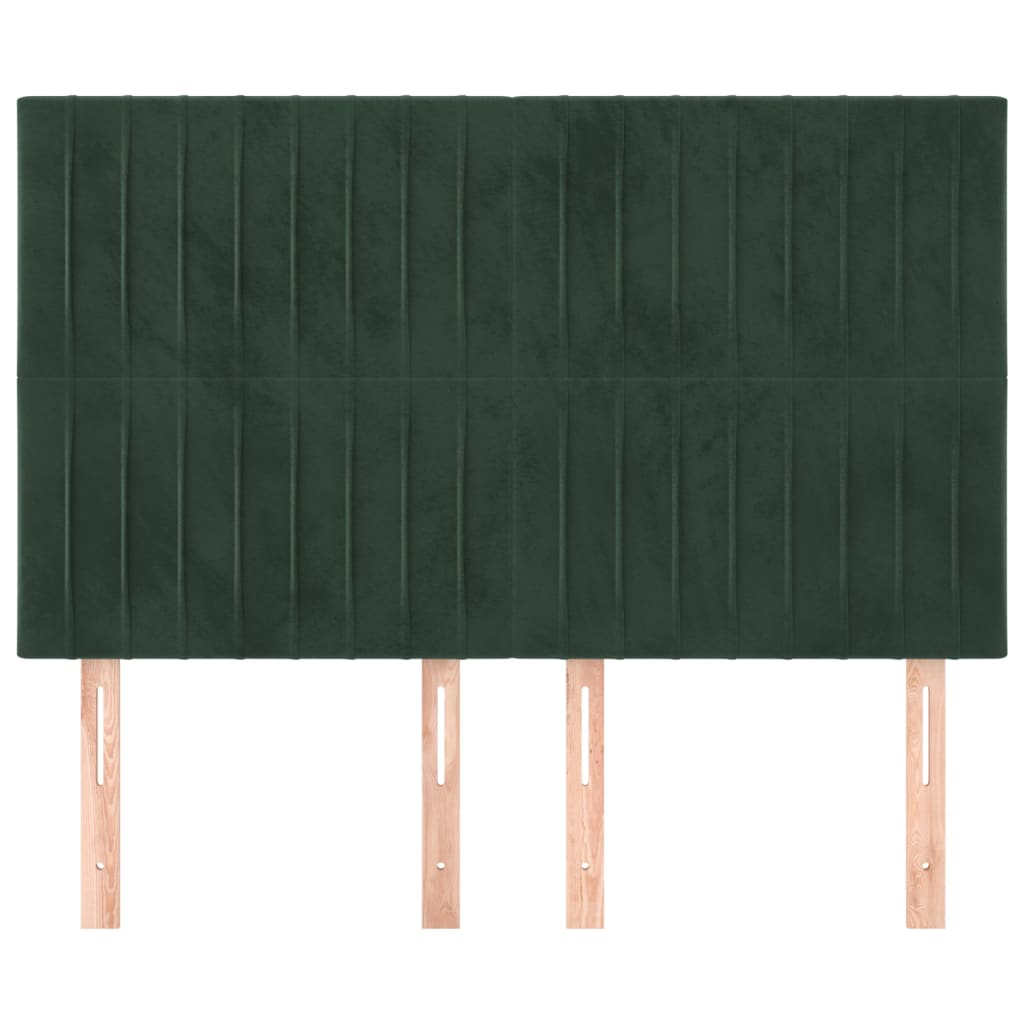 Hoofdborden 4 St 72X5X78/88 Cm Fluweel Donkergroen