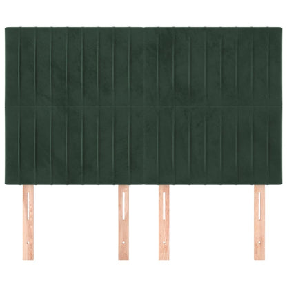 Hoofdborden 4 St 72X5X78/88 Cm Fluweel Donkergroen