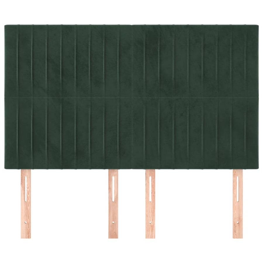 Hoofdborden 4 St 72X5X78/88 Cm Fluweel Donkergroen