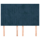 Hoofdborden 4 St 72X5X78/88 Cm Fluweel Donkerblauw 144 cm Hoog