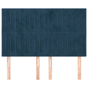 Hoofdbord donkerblauw 144x5x118/128 cm fluweel