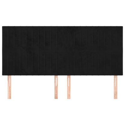 Hoofdborden 4 St 80X5X78/88 Cm Fluweel Zwart