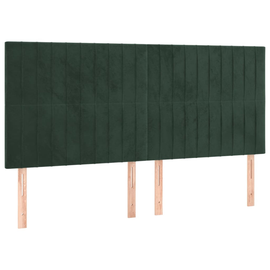 Hoofdborden 4 St 80X5X78/88 Cm Fluweel Donkergroen 160 cm Hoog