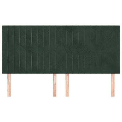 Hoofdborden 4 St 80X5X78/88 Cm Fluweel Donkergroen 160 cm Hoog
