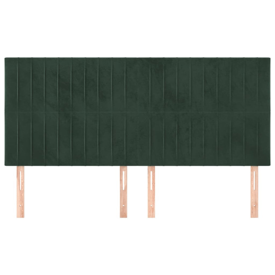 Hoofdborden 4 St 80X5X78/88 Cm Fluweel Donkergroen 160 cm Hoog