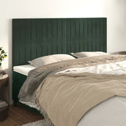 Hoofdbord 160x5x118/128 cm fluweel donkergroen
