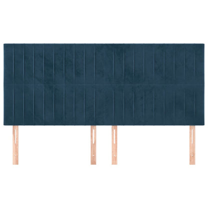 Hoofdborden 4 St 80X5X78/88 Cm Fluweel Donkerblauw
