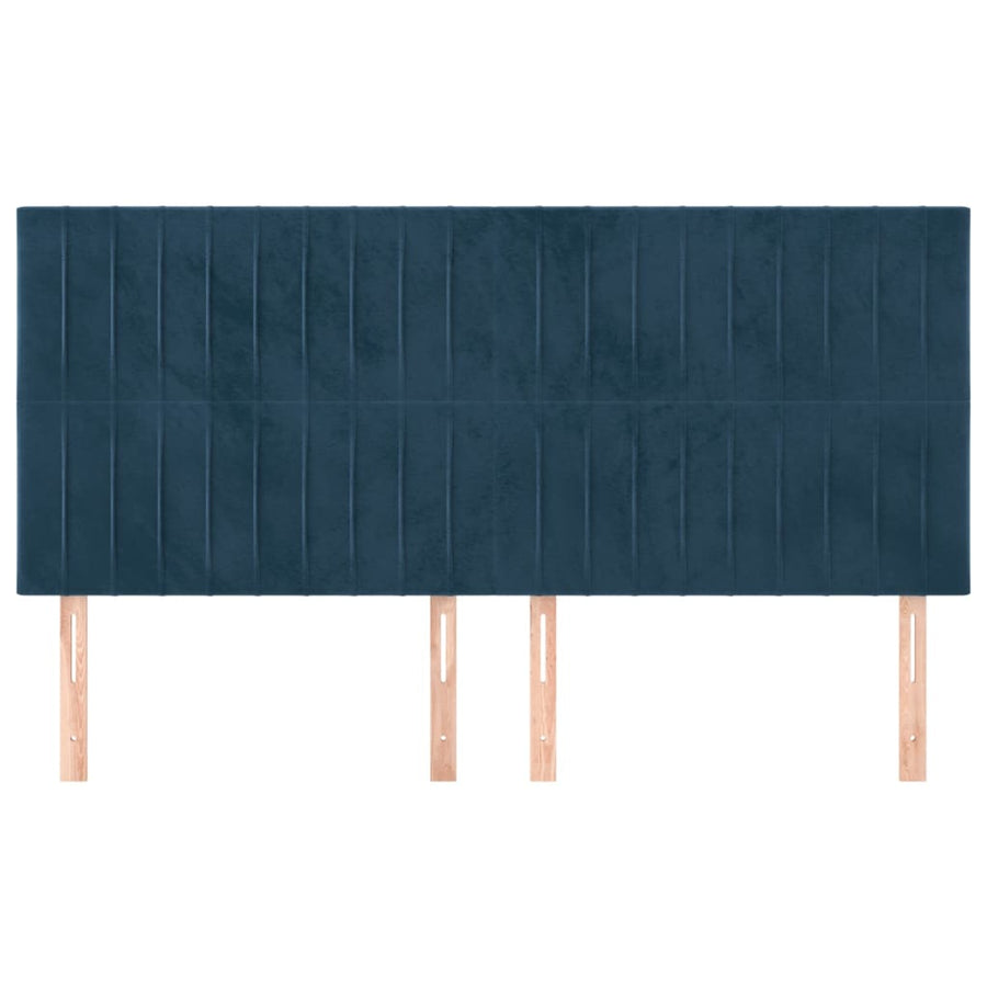 Hoofdborden 4 St 80X5X78/88 Cm Fluweel Donkerblauw