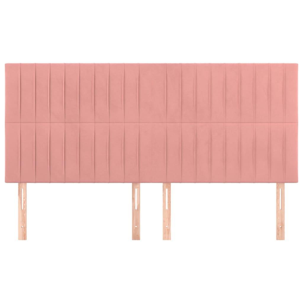 Hoofdborden 4 St 80X5X78/88 Cm Fluweel Roze