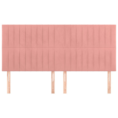 Hoofdborden 4 St 80X5X78/88 Cm Fluweel Roze