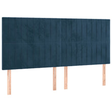 Hoofdborden 4 St 90X5X78/88 Cm Fluweel Donkerblauw 180 cm Hoog