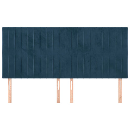 Hoofdborden 4 St 90X5X78/88 Cm Fluweel Donkerblauw 180 cm Hoog