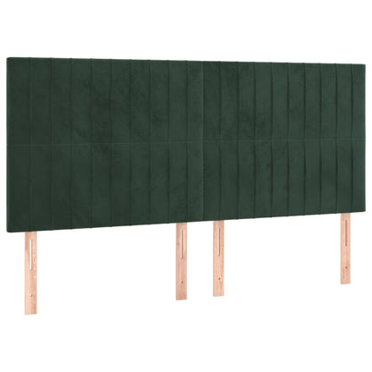 Hoofdborden 4 St 00X5X78/88 Cm Fluweel Donkergroen 200 cm Hoog