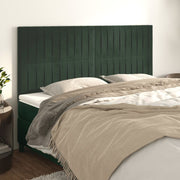 Hoofdbord 200x5x118/128 cm donkergroen fluweel