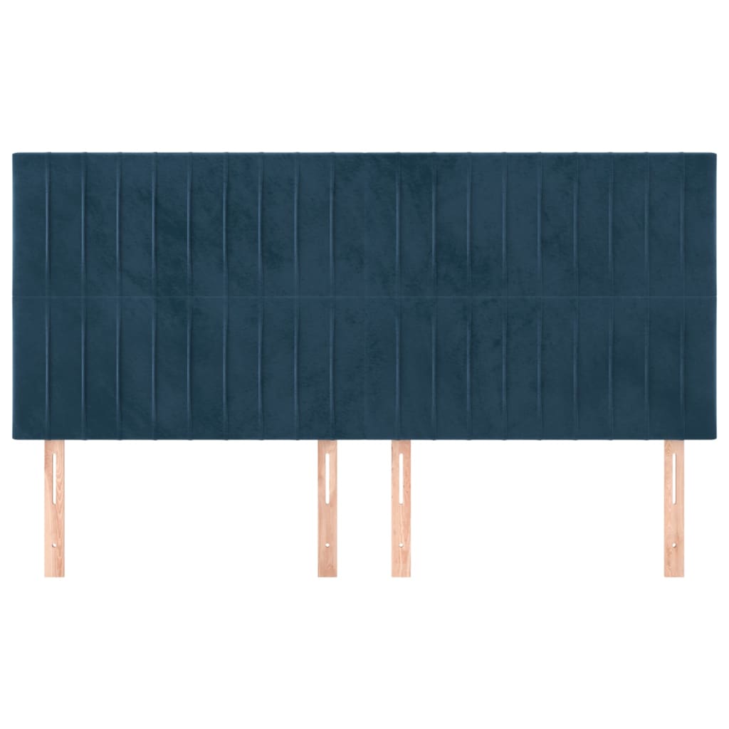 Hoofdborden 4 St 00X5X78/88 Cm Fluweel Donkerblauw 200 cm Hoog