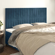 Hoofdbord donkerblauw fluweel 200x5x118/128 cm