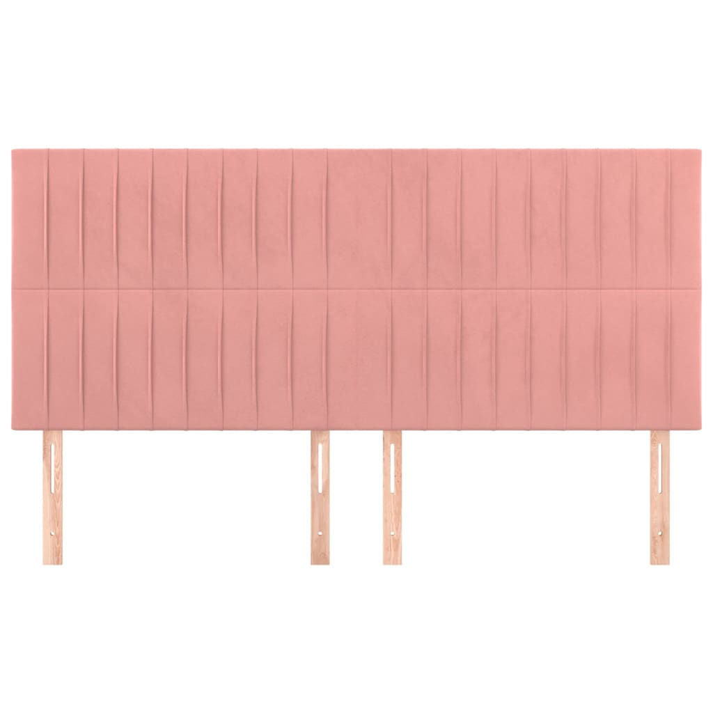Hoofdborden 4 St 100X5X78/88 Cm Fluweel Roze