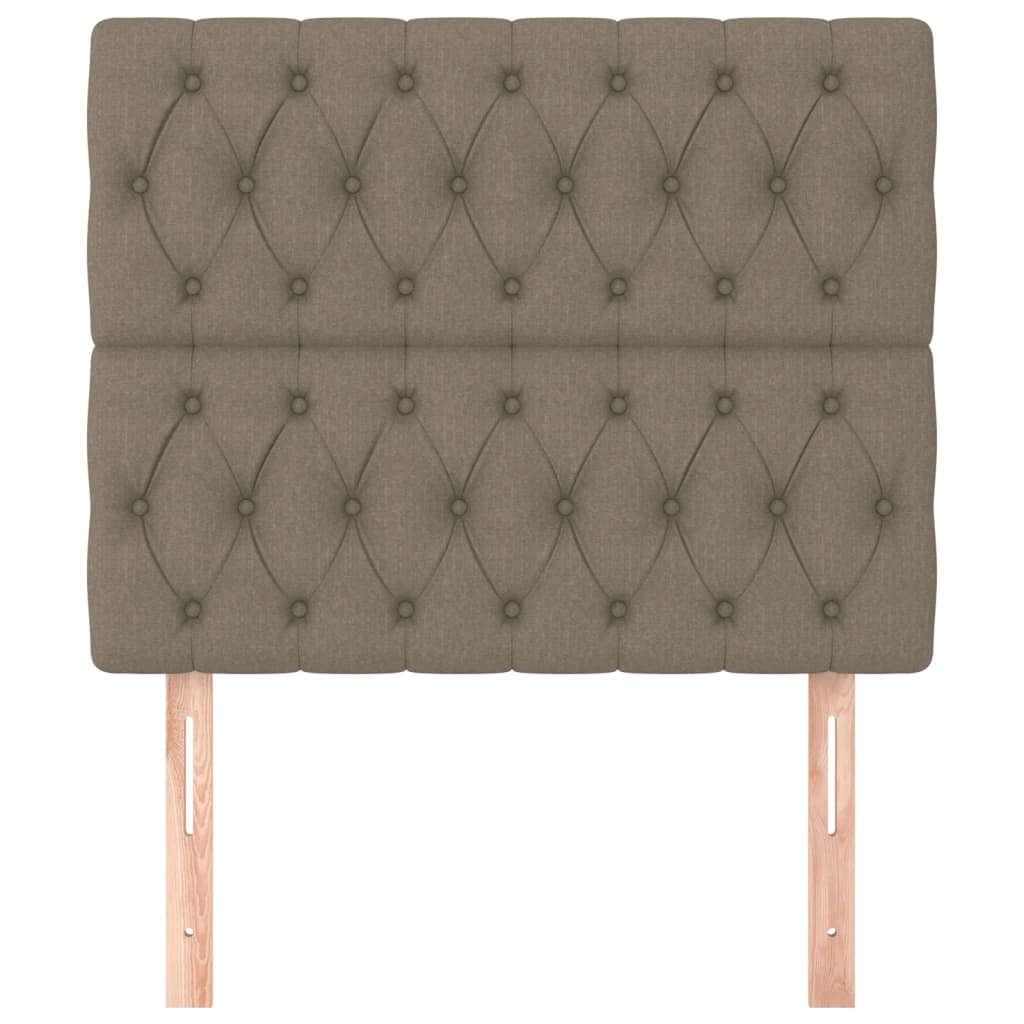 Hoofdborden 2 St 90X7X78/88 Cm Stof Taupe 90 cm Hoog