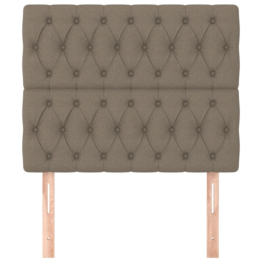 Hoofdborden 2 St 90X7X78/88 Cm Stof Taupe 90 cm Hoog