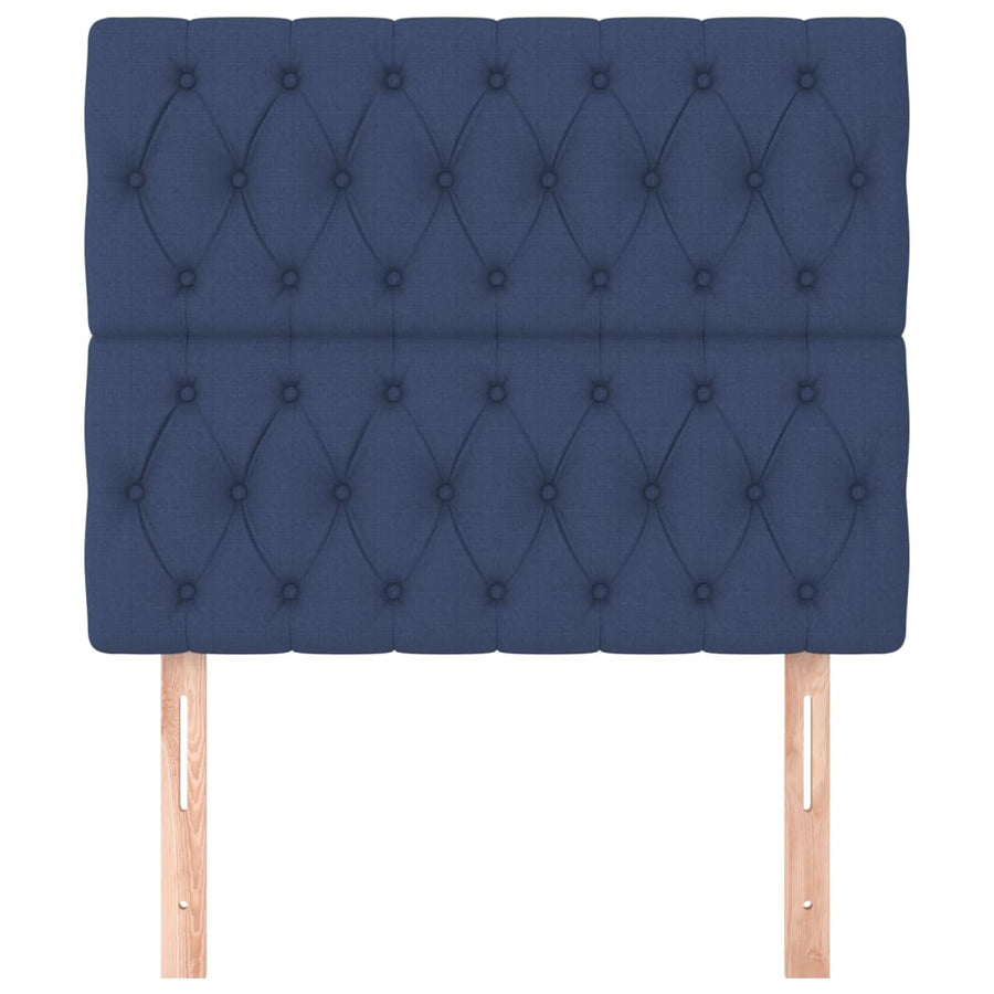 Hoofdborden 2 St 90X7X78/88 Cm Stof Blauw 90 cm Hoog